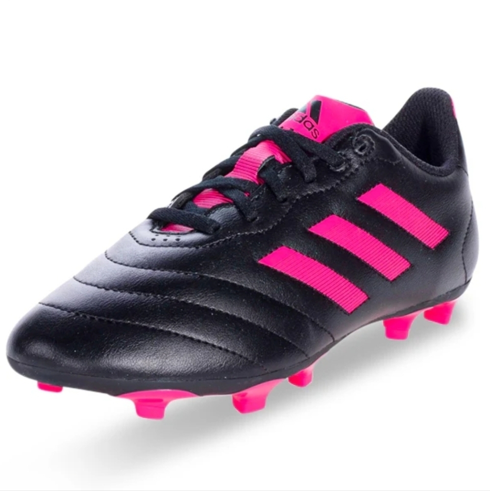 Adidas Goletto VII FG Junior soccer cleats in black and shock pink